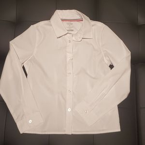 French Toast White Button-Down Shirt (Size 10)